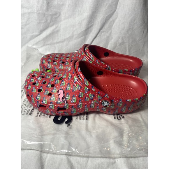 NWT Crocs Classic Clog Slip On Vineyard Vines 2022 Holiday Collab Red m10 w12 main image 4